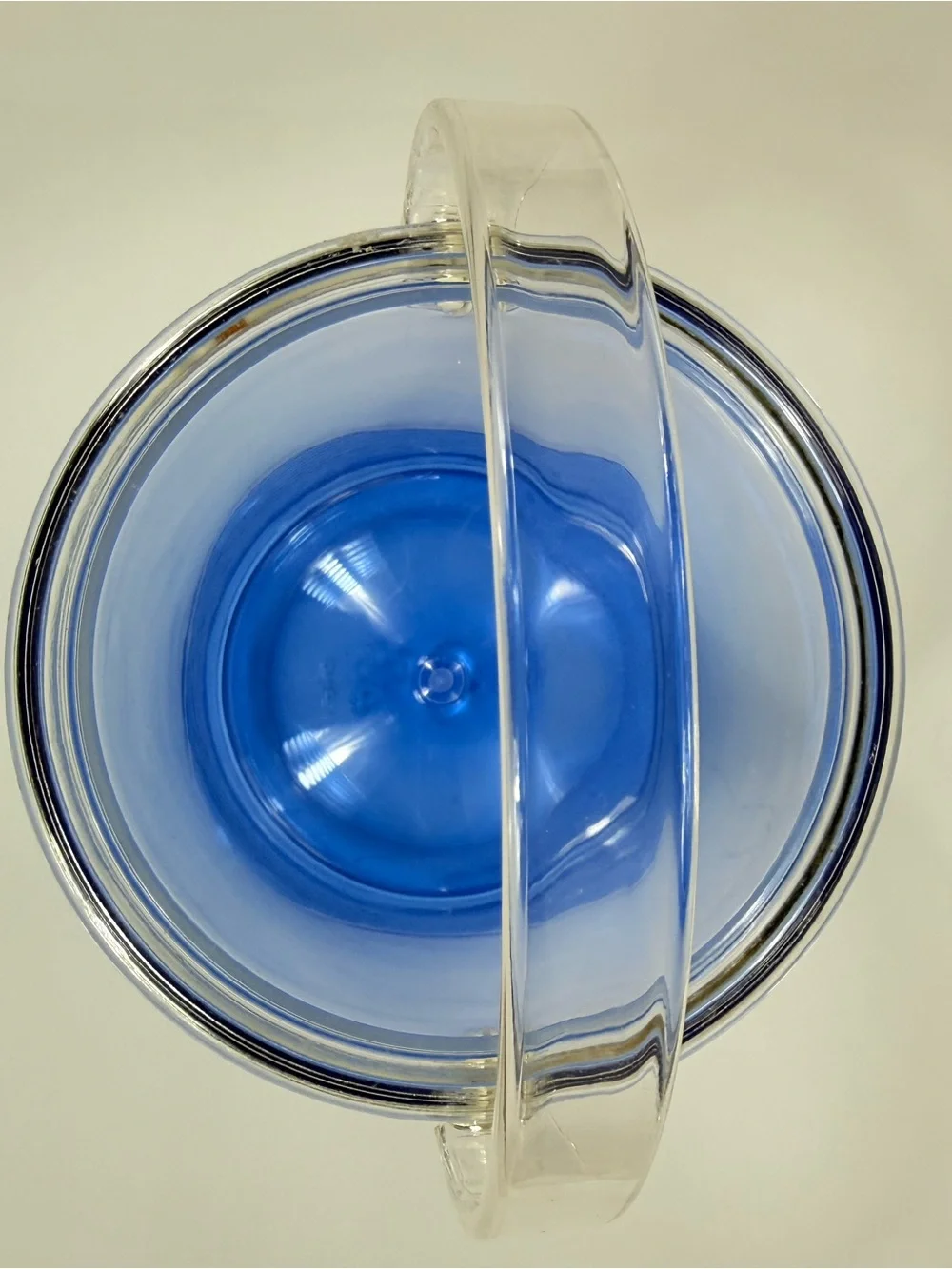 Vintage Acrylic Double Walled Ice Bucket With Lid Clear Blue Wave MCM